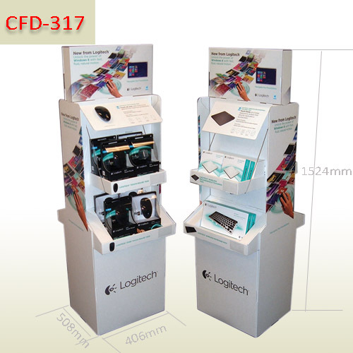 Computer Accessories Retail Cardboard Floor Display Stand,POP display stand, custom made display rack manufacturer, Paper Package Boxes, Gift boxes, Shopping bag factory China factory, Sino Printing & Packaging,Computer Accessories Retail Cardboard Floor Display Stand