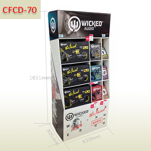 Headset Retail Pocket Shelf Cardboard Stand Up Display,POP display stand, custom made display rack manufacturer, Paper Package Boxes, Gift boxes, Shopping bag factory China factory, Sino Printing & Packaging,Headset Retail Pocket Shelf Cardboard Stand Up Display