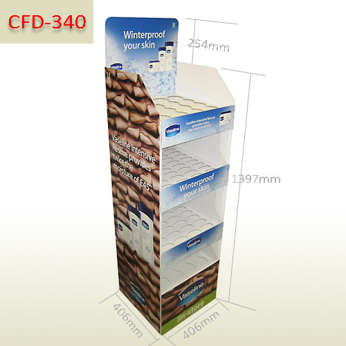 Point of sale cardboard display fsdu for vaseline,POP display stand, custom made display rack manufacturer, Paper Package Boxes, Gift boxes, Shopping bag factory China factory, Sino Printing & Packaging,Point of sale cardboard display fsdu for vaseline