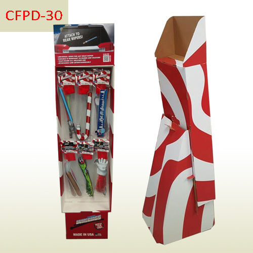 Custom made cardboard floor display for car accessories,POP display stand, custom made display rack manufacturer, Paper Package Boxes, Gift boxes, Shopping bag factory China factory, Sino Printing & Packaging,Custom made cardboard floor display for car accessories