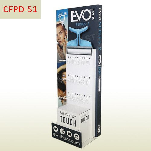 Wholesale cardboard floor display stand for Shavers
