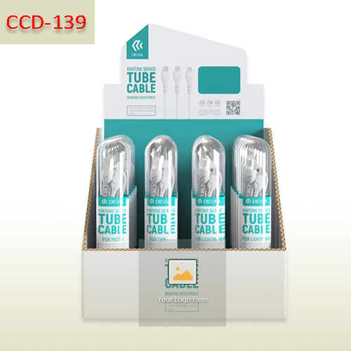 Custom made Cardboard Counter Display box for USB Charging cable