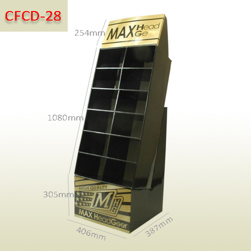 Fashion shop custom cardboard floor display stand for cap,POP display stand, custom made display rack manufacturer, Paper Package Boxes, Gift boxes, Shopping bag factory China factory, Sino Printing & Packaging,Fashion shop custom cardboard floor display stand for cap