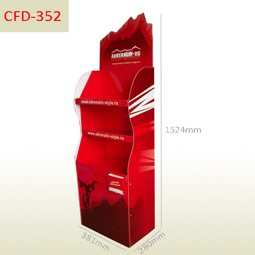 Corrugated paper cardboard floor strong display stand for products promotion