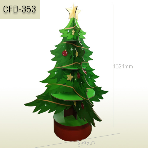 Custom made Christmas tree shaped cardboard floor display stand,POP display stand, custom made display rack manufacturer, Paper Package Boxes, Gift boxes, Shopping bag factory China factory, Sino Printing & Packaging,Custom made Christmas tree shaped cardboard floor display stand