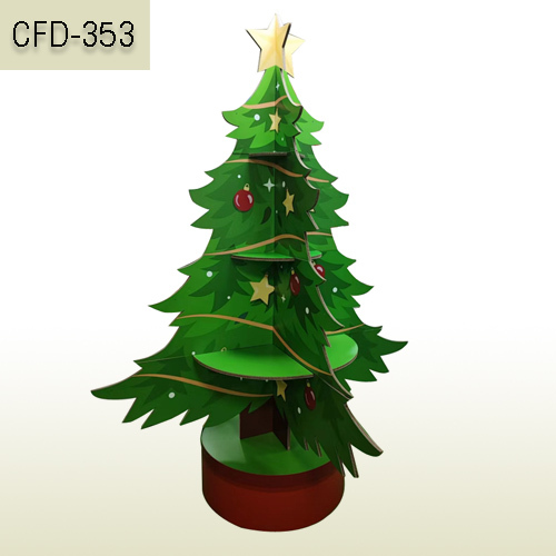 Custom made Christmas tree shaped cardboard floor display stand,POP display stand, custom made display rack manufacturer, Paper Package Boxes, Gift boxes, Shopping bag factory China factory, Sino Printing & Packaging,Custom made Christmas tree shaped cardboard floor display stand