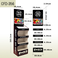 Supermarket retailers cardboard floor displayer stands for sales promotion