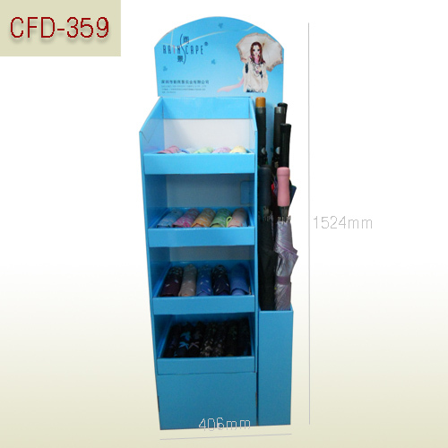 Free standing cardboard floor display rack for umbrella,POP display stand, custom made display rack manufacturer, Paper Package Boxes, Gift boxes, Shopping bag factory China factory, Sino Printing & Packaging,Free standing cardboard floor display rack for umbrella