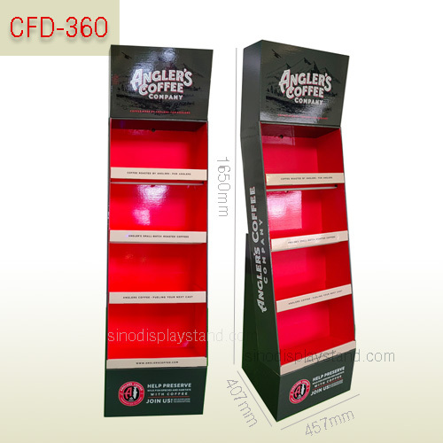 Customized coffee bags cardboard floor display stand,POP display stand, custom made display rack manufacturer, Paper Package Boxes, Gift boxes, Shopping bag factory China factory, Sino Printing & Packaging,Customized coffee bags cardboard floor display stand