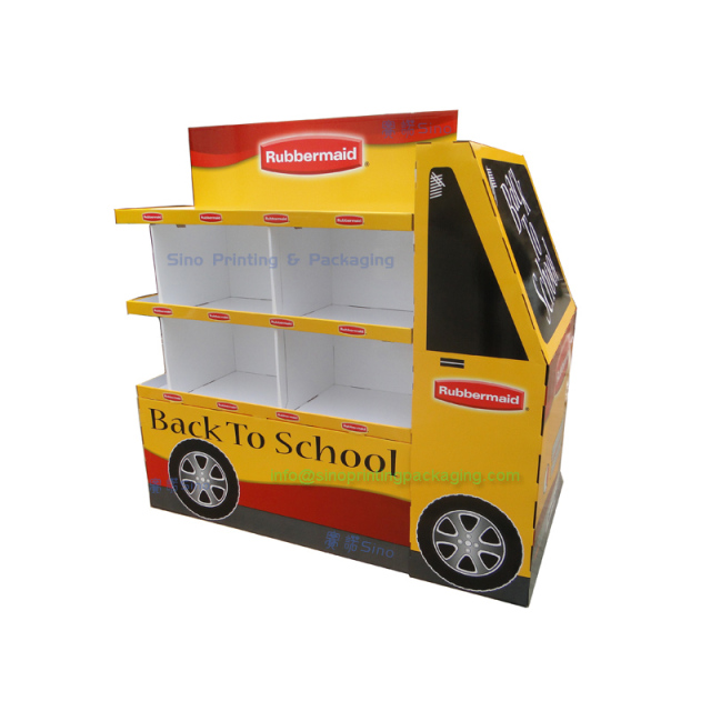 Retail cardboard floor standing pallet display rack for student's lunch boxes sales promotional campaigns,POP display stand, custom made display rack manufacturer, Paper Package Boxes, Gift boxes, Shopping bag factory China factory, Sino Printing & Packaging,Retail cardboard floor standing pallet display rack for student's lunch boxes sales promotional campaigns