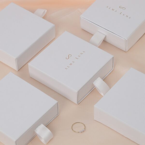 Jewelry gift box, necklace and ring packaging set box and bag