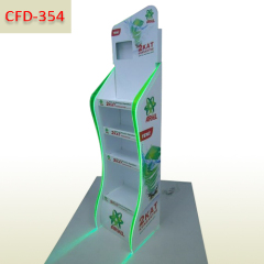 Supplements Retail Free Standing Cardboard 4 Selves Display Rack with LCD player and LED Light Strips,POP display stand, custom made display rack manufacturer, Paper Package Boxes, Gift boxes, Shopping bag factory China factory, Sino Printing & Packaging,Supplements Retail Free Standing Cardboard 4 Selves Display Rack with LCD player and LED Light Strips