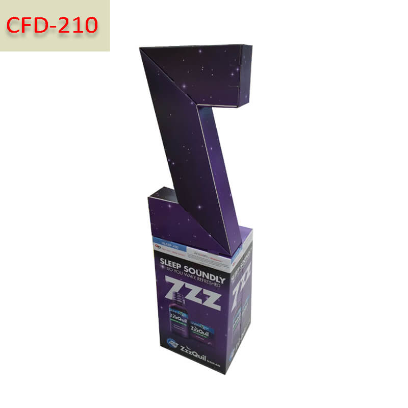 Z-Shape Retail Cardboard Floor Display Stand for Supplements