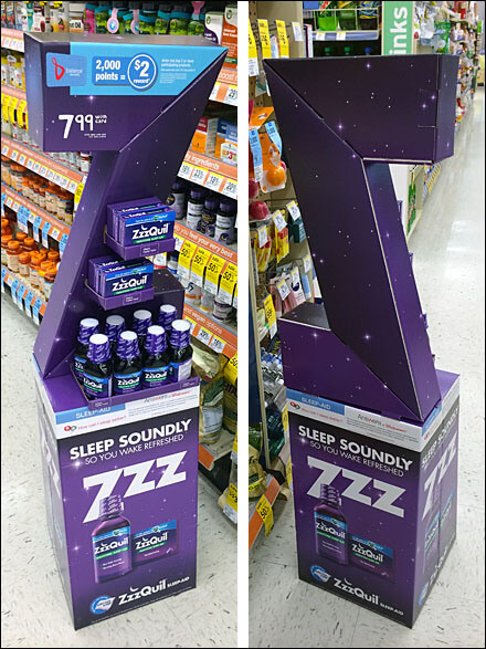 Z-Shape Retail Cardboard Floor Display Stand for Supplements