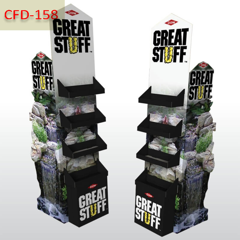 Great Stuff Retail Cardboard Floor Display Stand for Snack