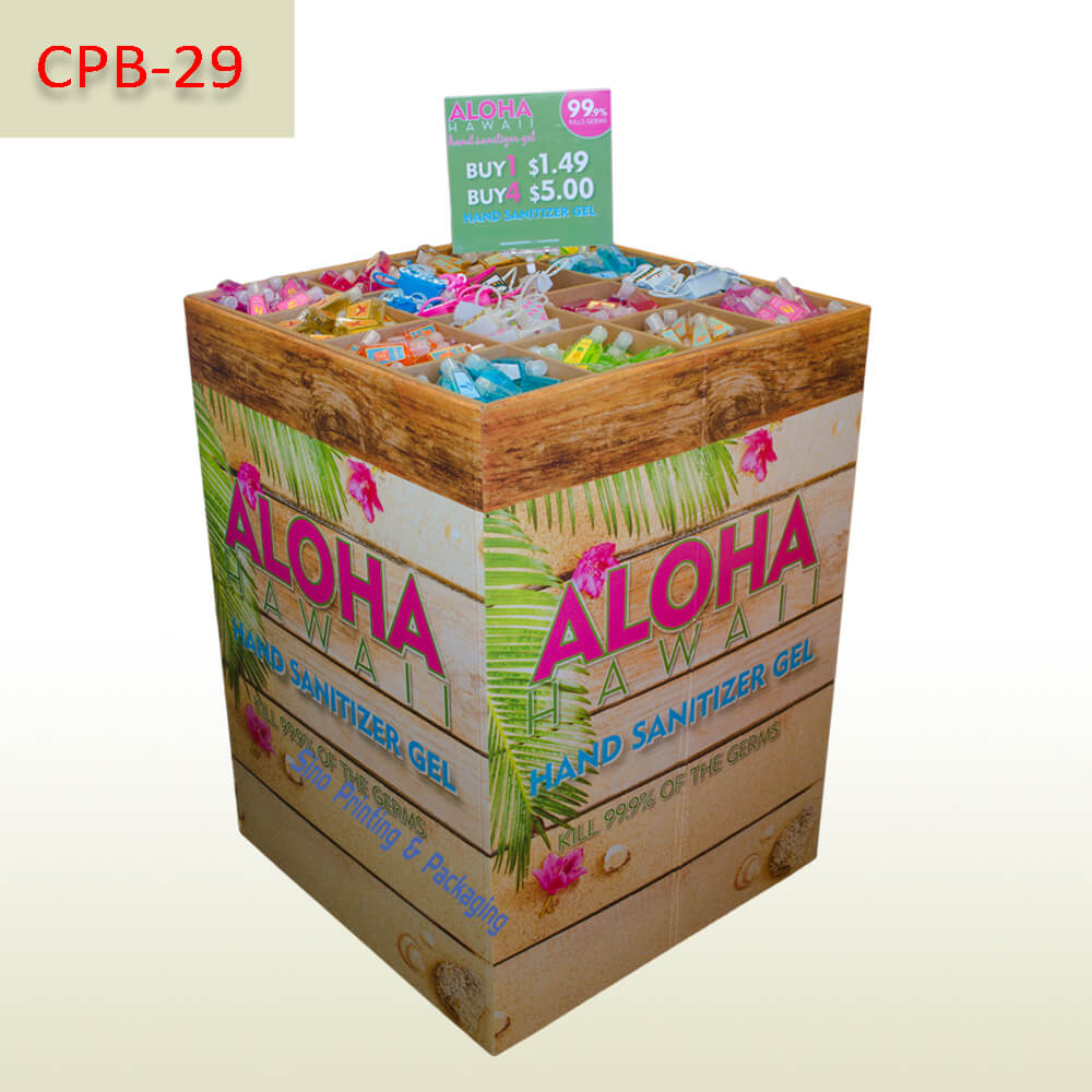 Hand Sanitizer Gel retail Cardboard Pallet Display Stand