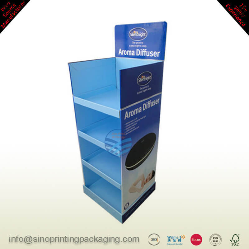 Air Purifier sales promotional retail Cardboard Floor Standing 3-tier Display shelves,POP display stand, custom made display rack manufacturer, Paper Package Boxes, Gift boxes, Shopping bag factory China factory, Sino Printing & Packaging,Air Purifier sales promotional retail Cardboard Floor Standing 3-tier Display shelves
