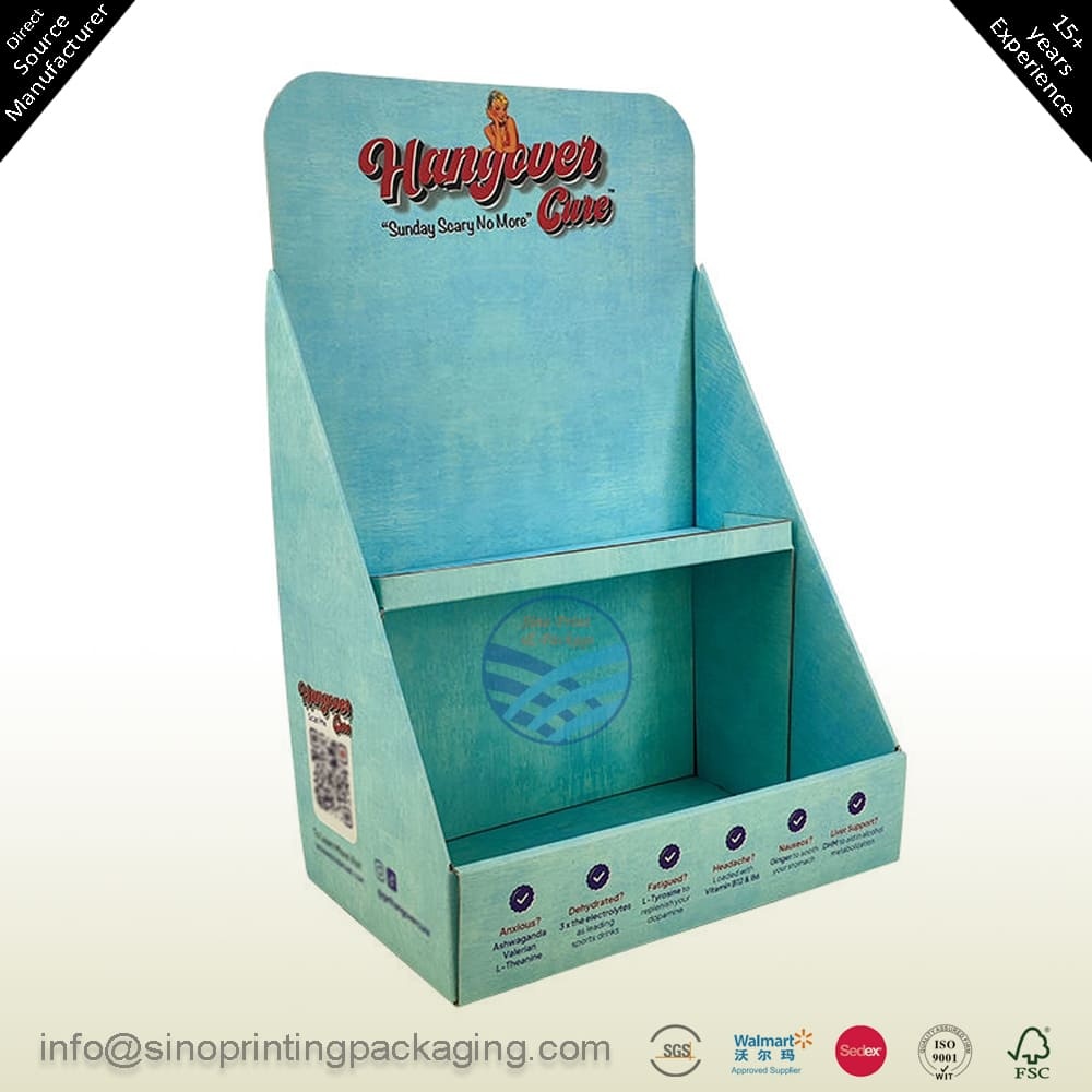 Ladies' Sunscreen Oil Retail two-tier Cardboard Display Box,POP display stand, custom made display rack manufacturer, Paper Package Boxes, Gift boxes, Shopping bag factory China factory, Sino Printing & Packaging,Ladies' Sunscreen Oil Retail two-tier Cardboard Display Box