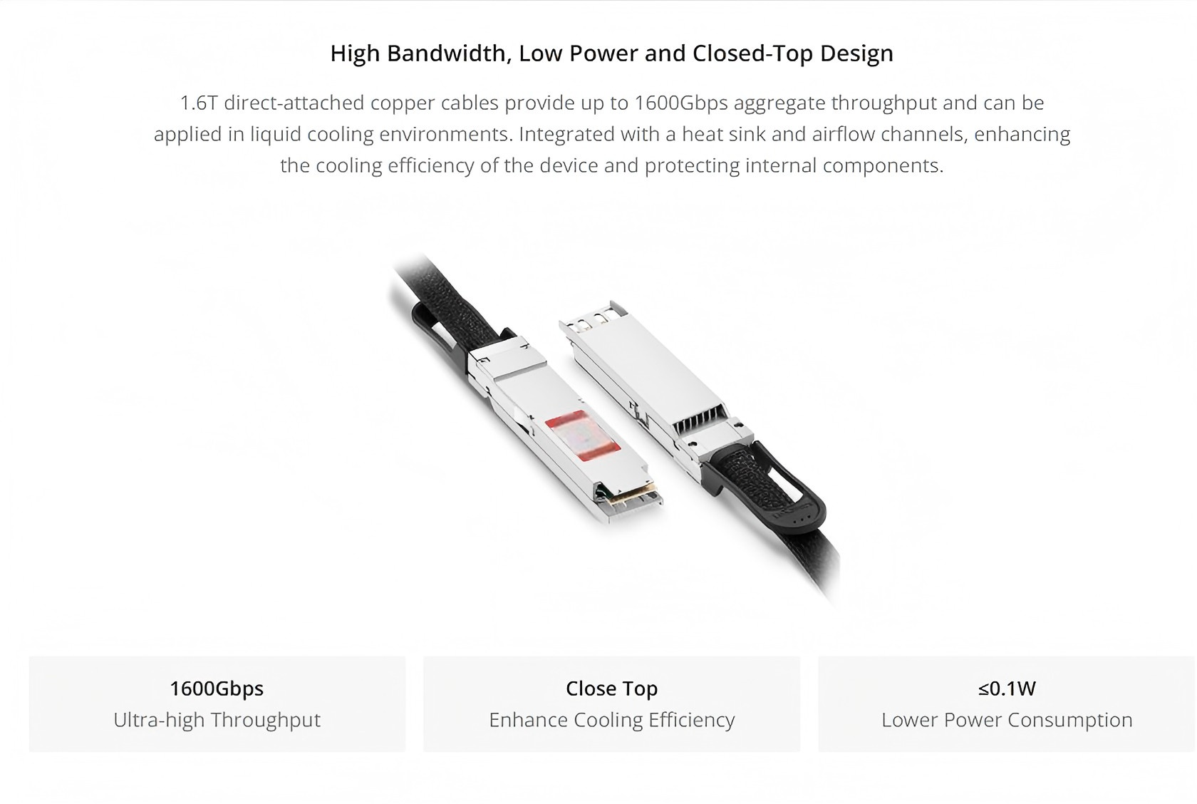 1m (3ft) NVIDIA/Mellanox Compatible 1.6T OSFP Close Top InfiniBand XDR Passive Direct Attach Copper Twinax Cable