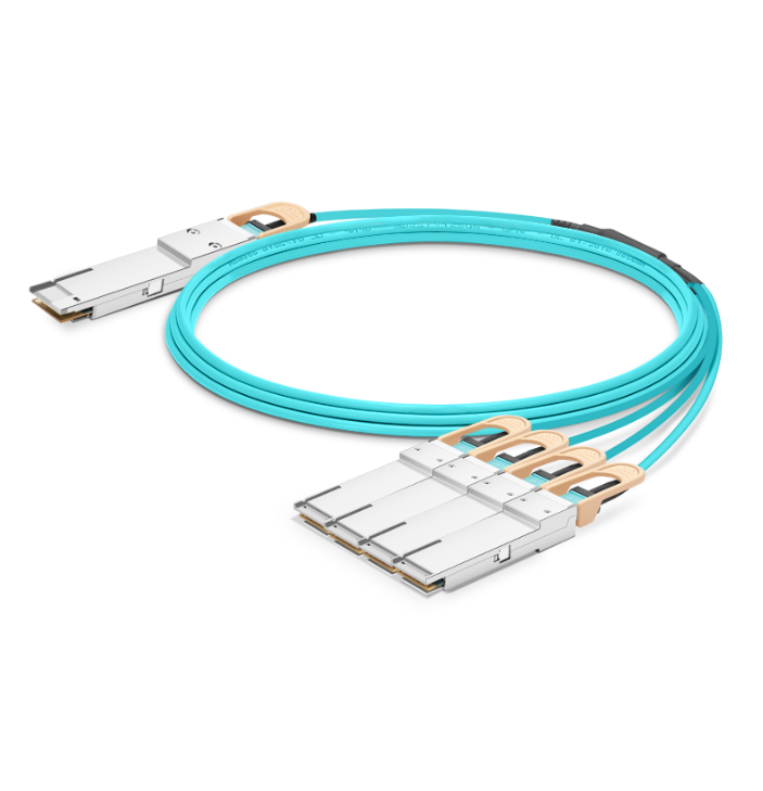 KEXINT 1m (3ft) NVIDIA/Mellanox Compatible 400G QSFP-DD to 4 x 100G QSFP56 Ethernet Active Optical Breakout Cable