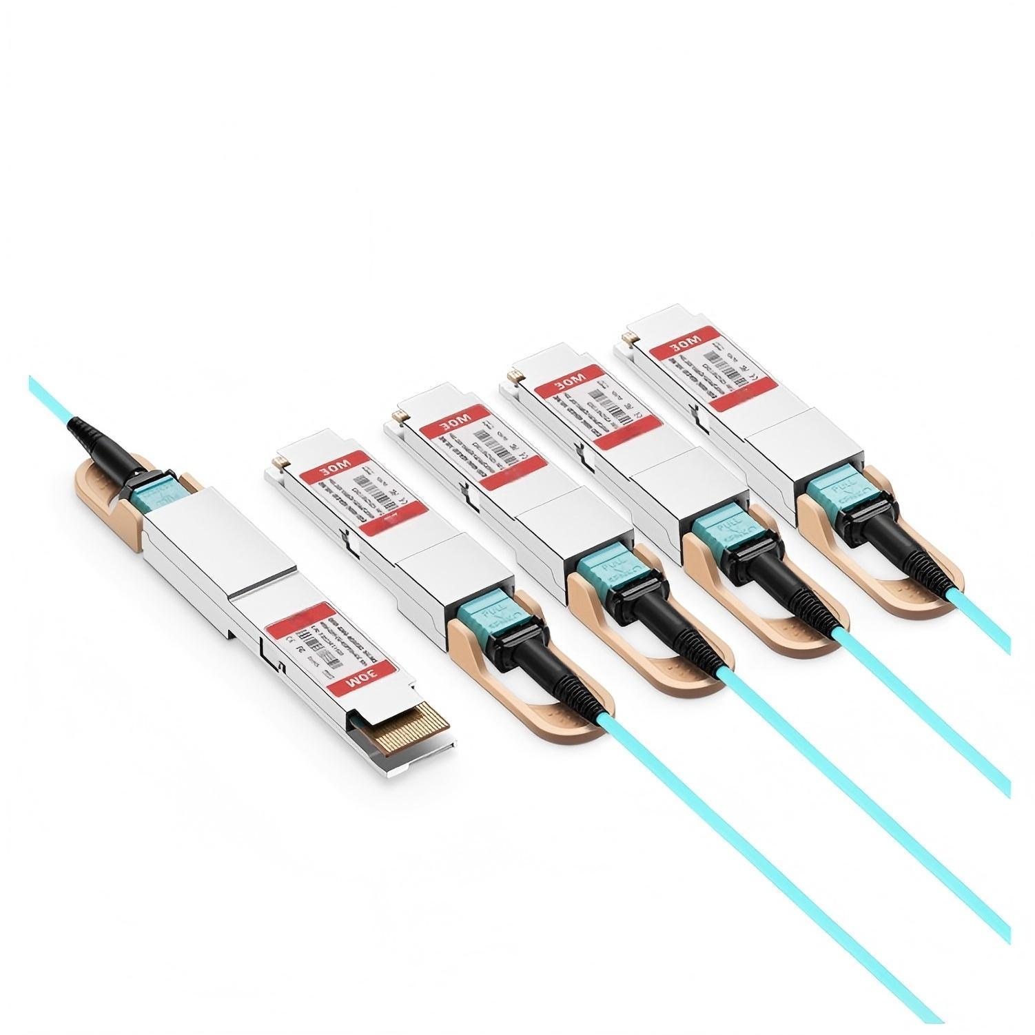 KEXINT 1m (3ft) NVIDIA/Mellanox Compatible 400G QSFP-DD to 4 x 100G QSFP56 Ethernet Active Optical Breakout Cable