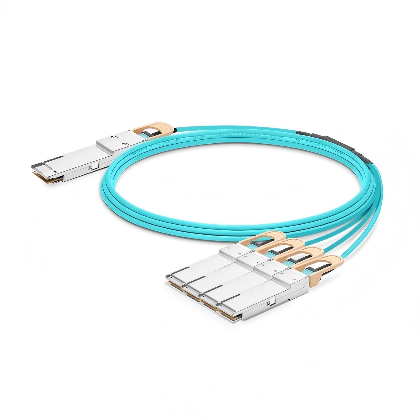 KEXINT 1m (3ft) Cisco Compatible 400G QSFP-DD to 4 x 100G QSFP28 Active Optical Breakout Cable