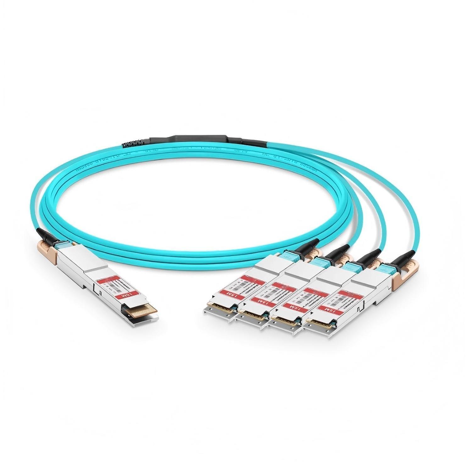 KEXINT 1m (3ft) Cisco Compatible 400G QSFP-DD to 4 x 100G QSFP28 Active Optical Breakout Cable