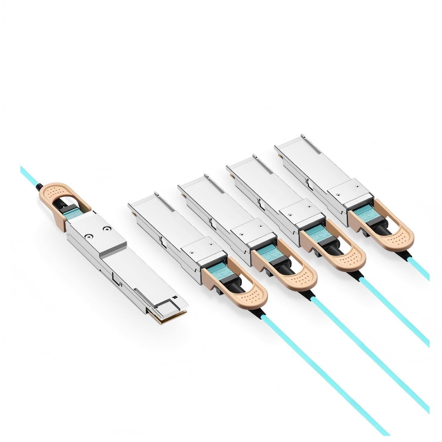 KEXINT 1m (3ft) Cisco Compatible 400G QSFP-DD to 4 x 100G QSFP28 Active Optical Breakout Cable