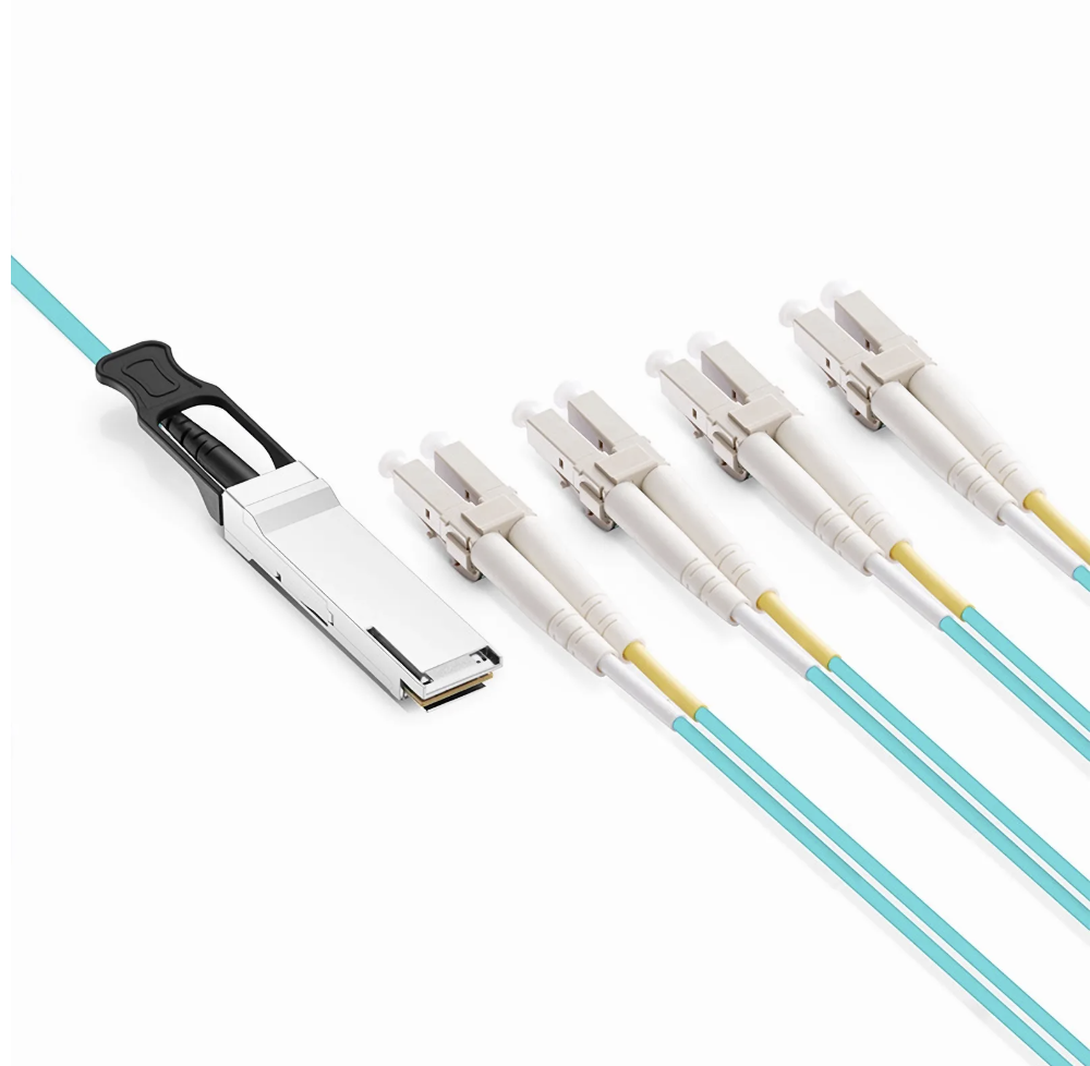 KEXINT 1m (3ft) Cisco Compatible 100G QSFP28 to 4 Duplex LC Active Optical Breakout Cable