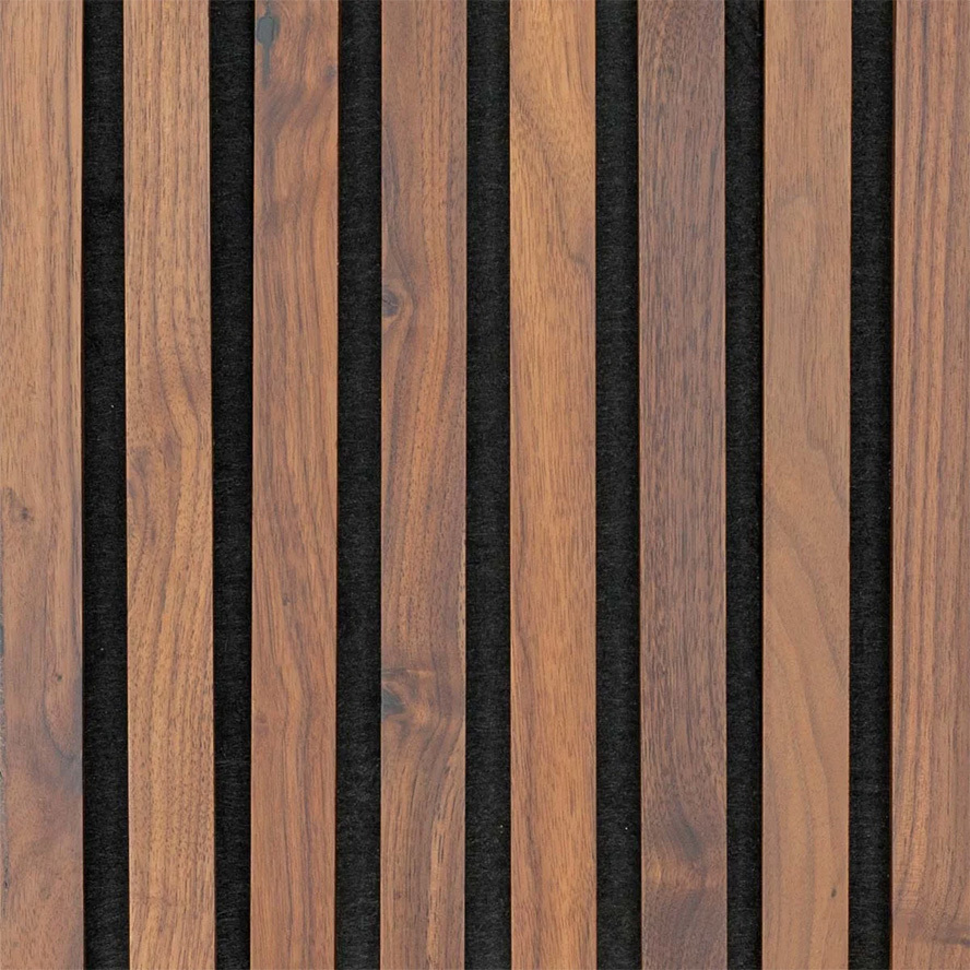 Wood Slat Wall Panel Walnut Texture