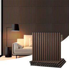 Wood Slat Wall Panel Walnut Texture
