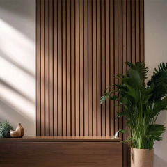 Wood Slat Wall Panel Walnut Texture