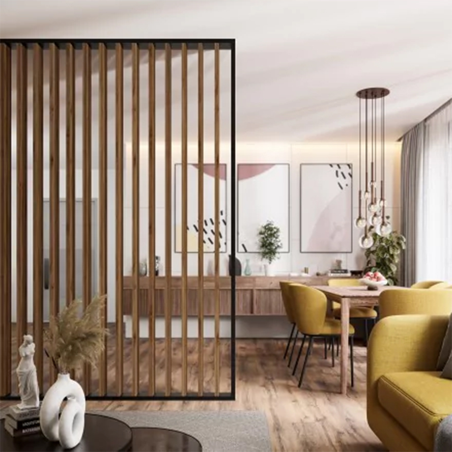 Wood Slat Wall Panel Walnut Texture