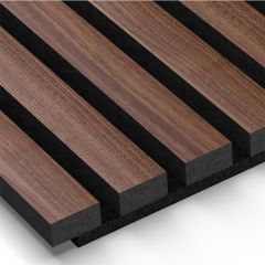 Dark Walnut Slat Wood Wall Panels Plywood Divider