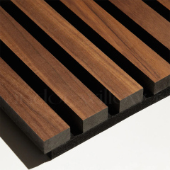 Dark Walnut Slat Wood Wall Panels Plywood Divider