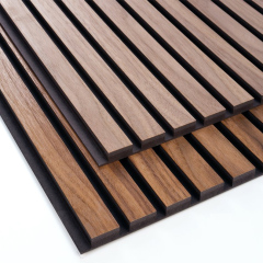 Dark Walnut Slat Wood Wall Panels Plywood Divider