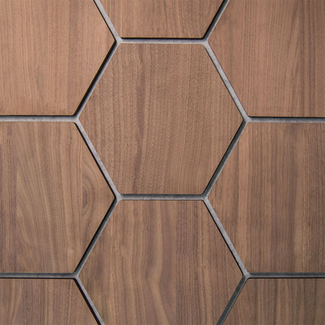 Tambour Walnut Wood Wall Panel