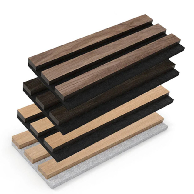Perforated Walnut Veneer Acoustic Wood Panel