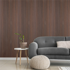 Smoked Oak Wood Acoustic Slat Wall Panels