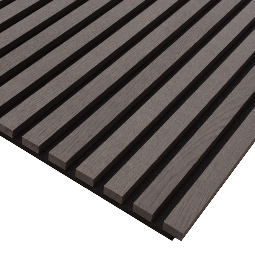 Smoked Oak Wood Acoustic Slat Wall Panels