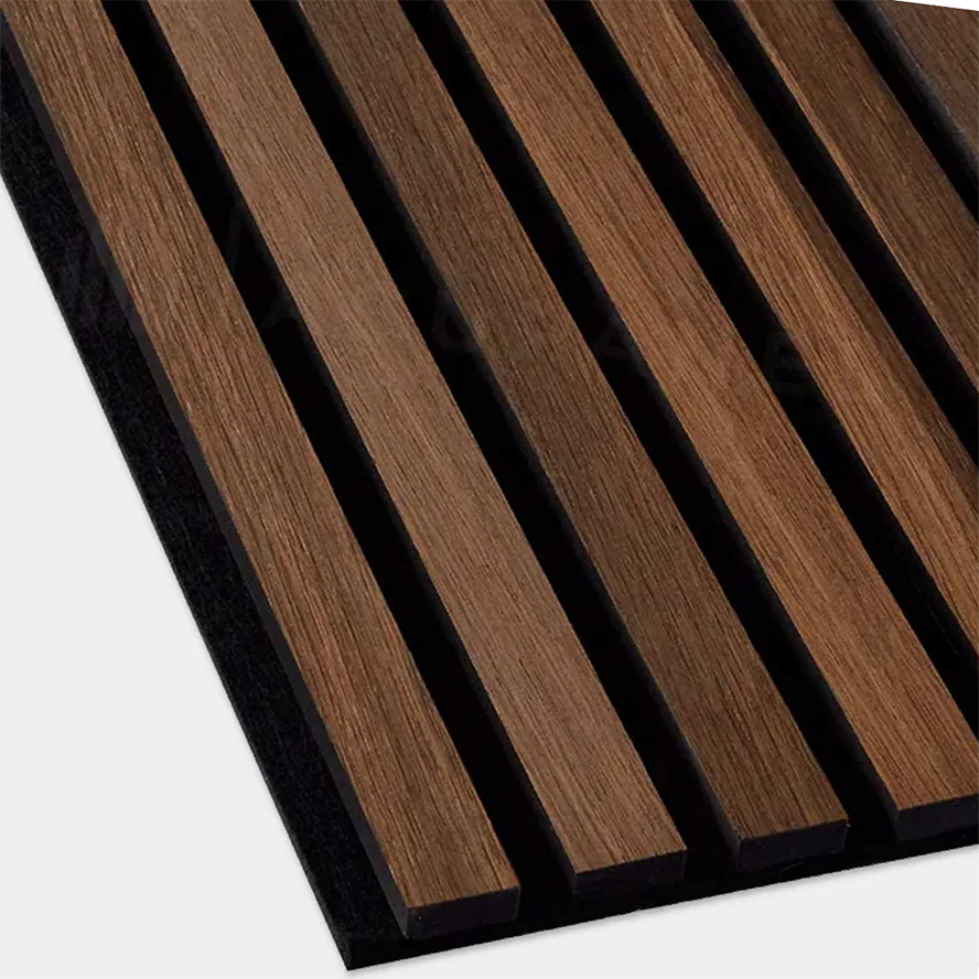 Acoustic Wood Wall Panels Smoked Oak Slat