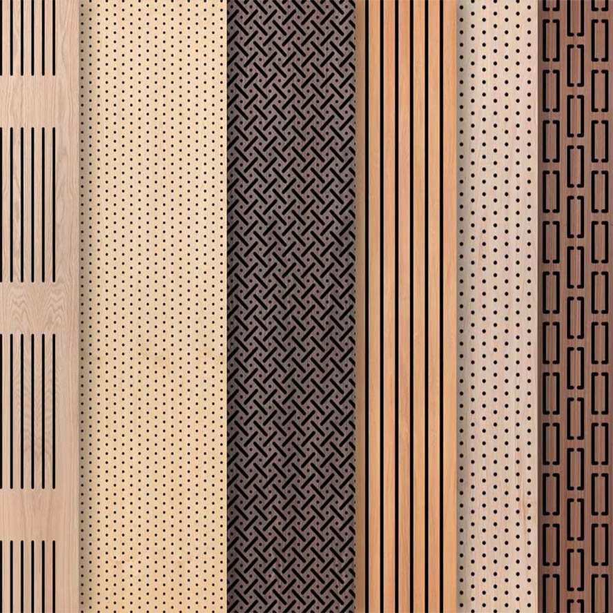 Smoked Oak Wood Slat Acoustic Wall Panels