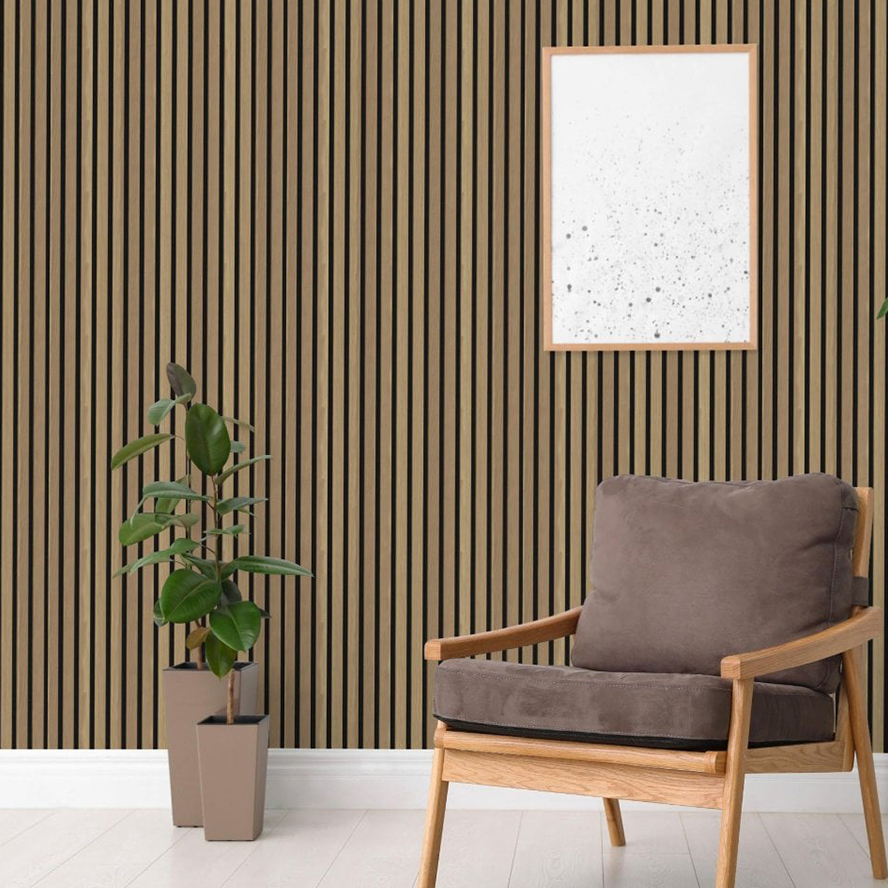 Oak Slatted Wall
