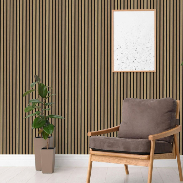 Oak Slatted Wall