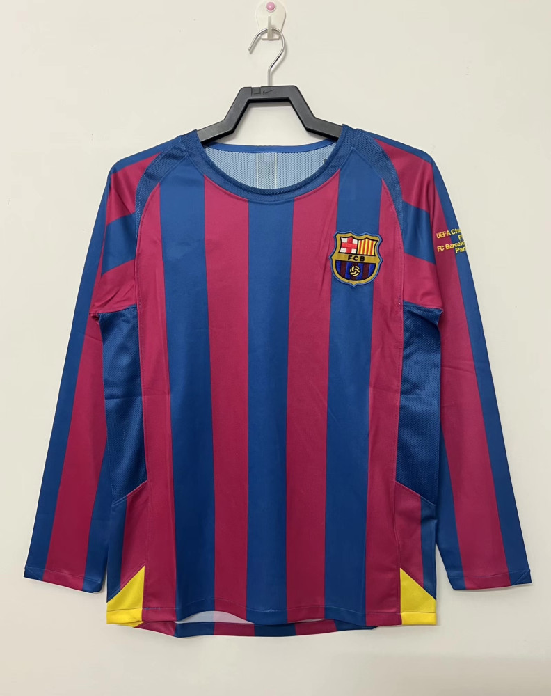 05∕06 Barcelona home Long Sleeve UEFA Champions League retro Fan version
