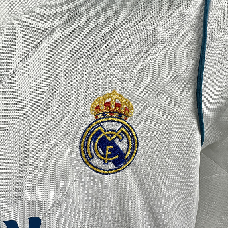 1718 Real Madrid home retro Kids kit Long sleeve