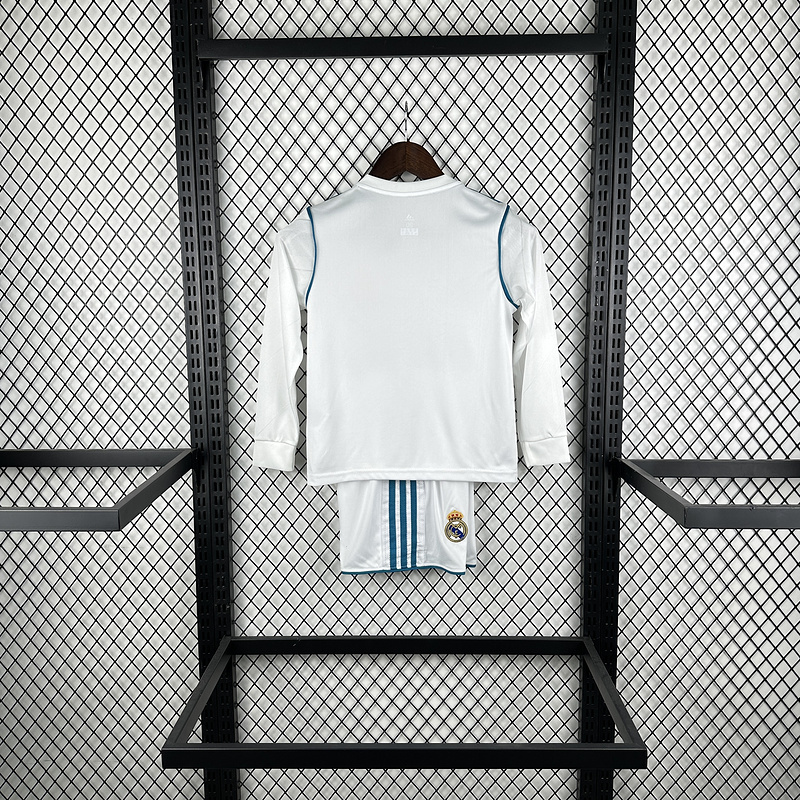 1718 Real Madrid home retro Kids kit Long sleeve