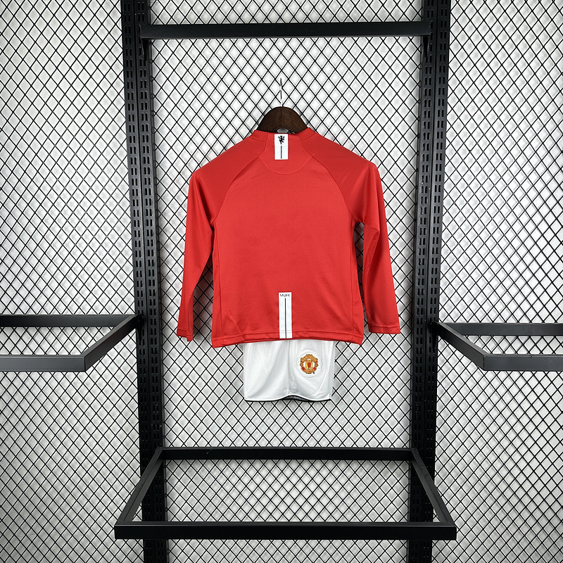 0708 Manchester United home retro Kids kit Long sleeve