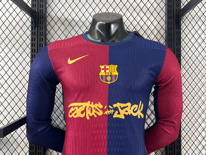 2024/2025 Limited Edition FC Barcelona x Travis Scott Men’s Home Player version Long sleeve