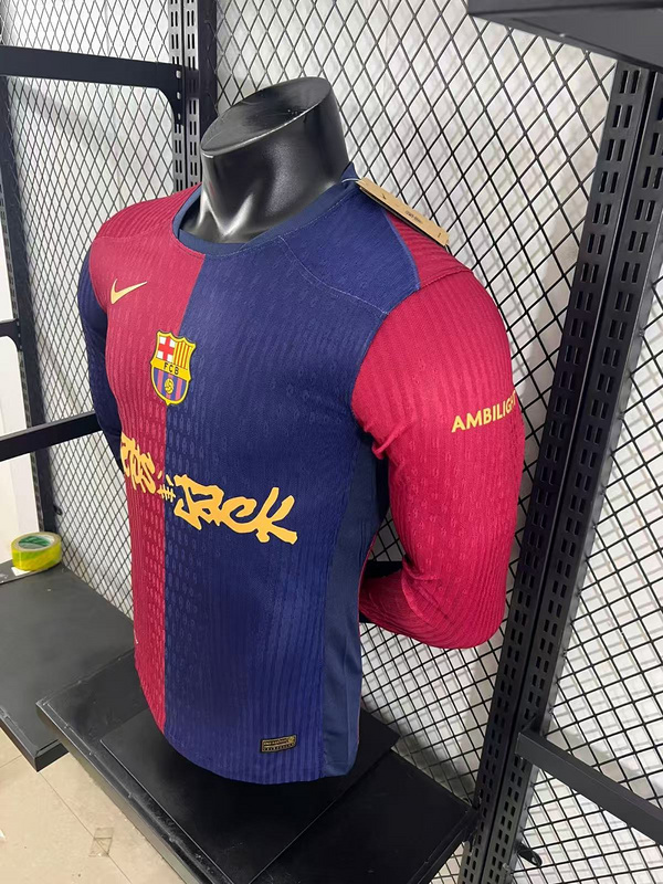 2024/2025 Limited Edition FC Barcelona x Travis Scott Men’s Home Player version Long sleeve